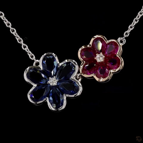 Awaken’s Sapphire Ruby  Radiance Diamond Necklace