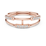 Gold Dual Band Bar Setting Round Lab Grown Diamond Zelyn Ring