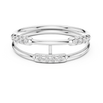 Gold Dual Band Bar Setting Round Lab Grown Diamond Zelyn Ring