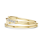 Gold Dual Band Bar Setting Round Lab Grown Diamond Zelyn Ring