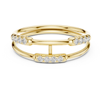 Gold Dual Band Bar Setting Round Lab Grown Diamond Zelyn Ring