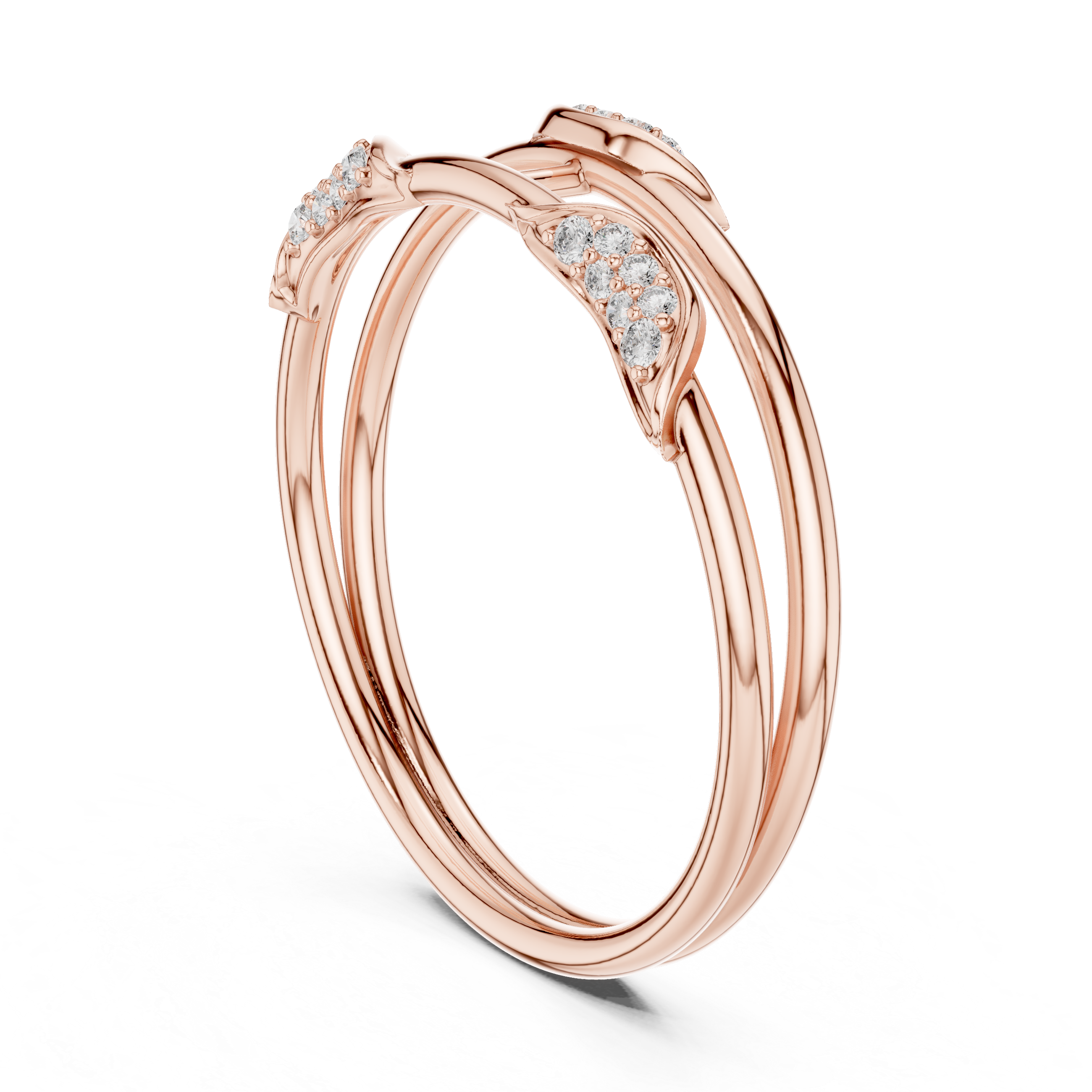 Gold Curve Band Round Lab Grown Diamond Lxxa Ring