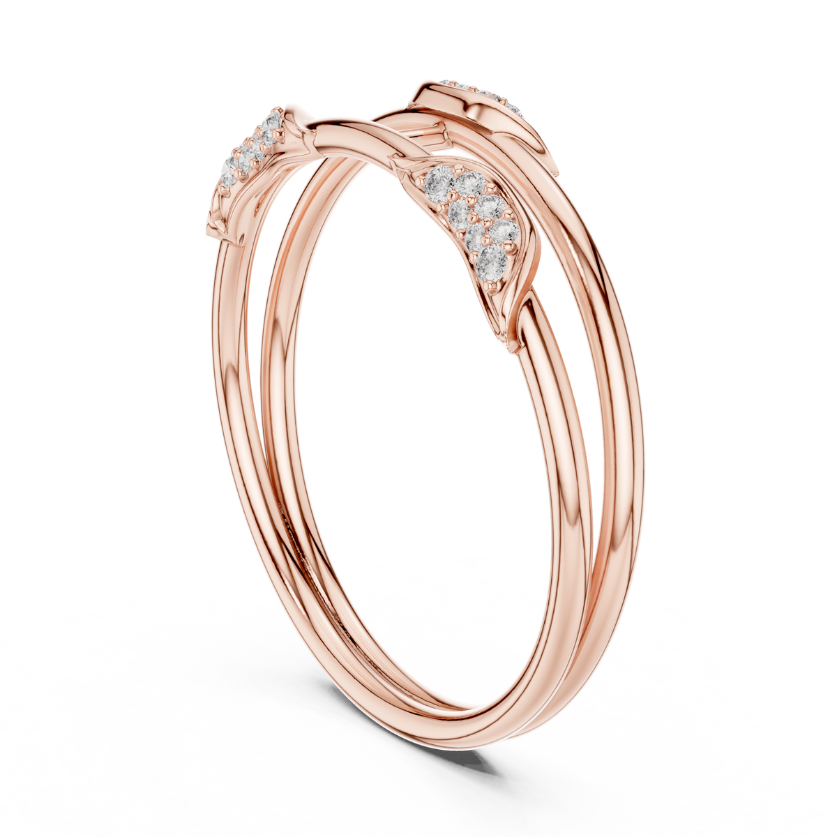 Gold Curve Band Round Lab Grown Diamond Lxxa Ring