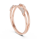 Gold Curve Band Round Lab Grown Diamond Lxxa Ring