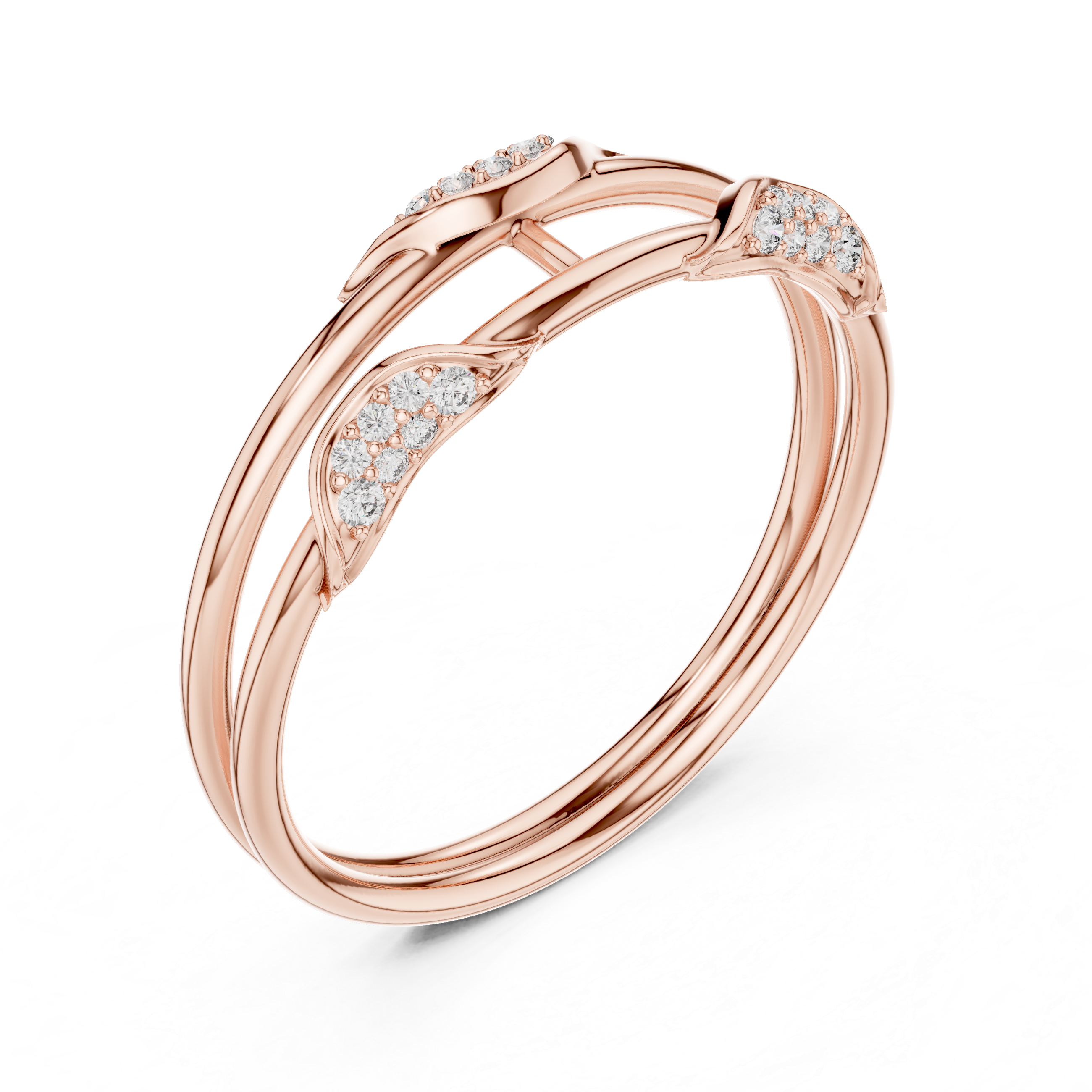 Gold Curve Band Round Lab Grown Diamond Lxxa Ring