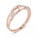 Gold Curve Band Round Lab Grown Diamond Lxxa Ring