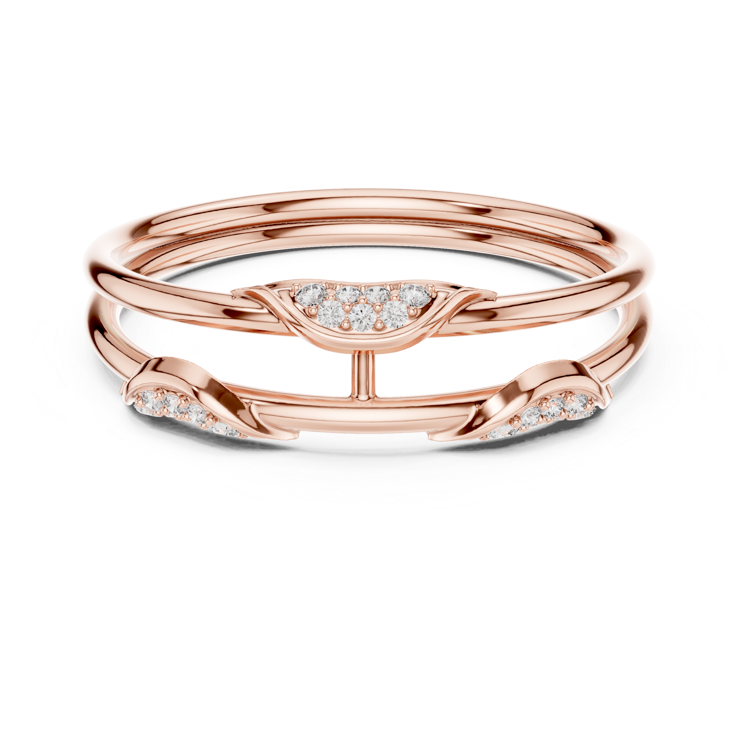 Gold Curve Band Round Lab Grown Diamond Lxxa Ring