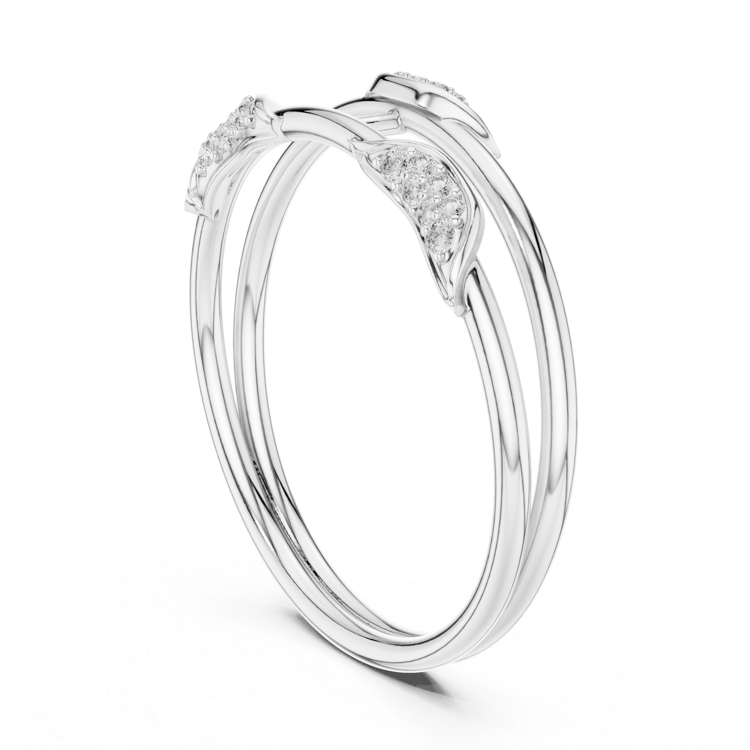 Gold Curve Band Round Lab Grown Diamond Lxxa Ring