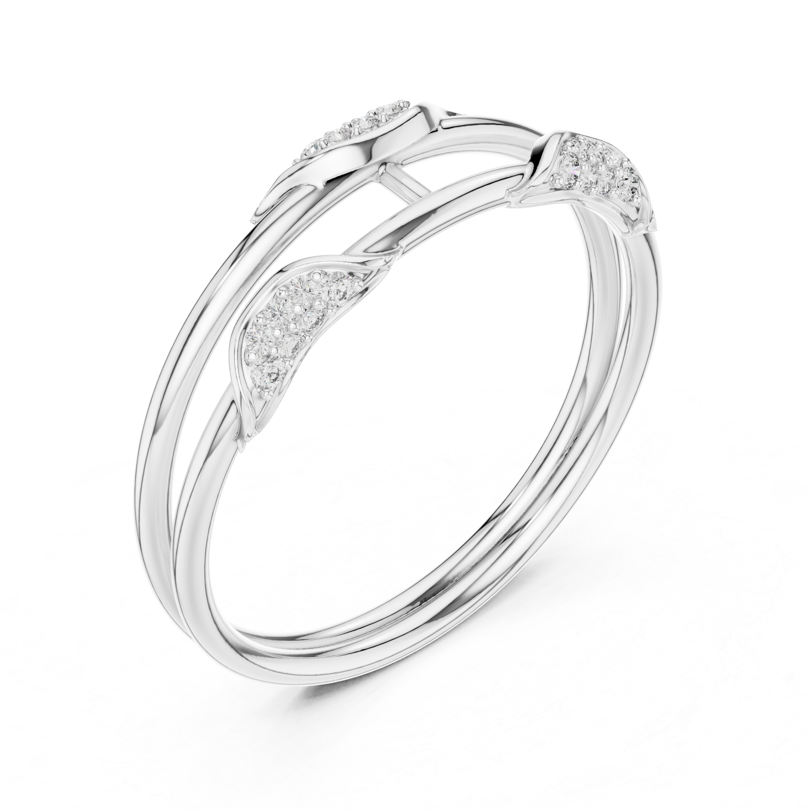 Gold Curve Band Round Lab Grown Diamond Lxxa Ring