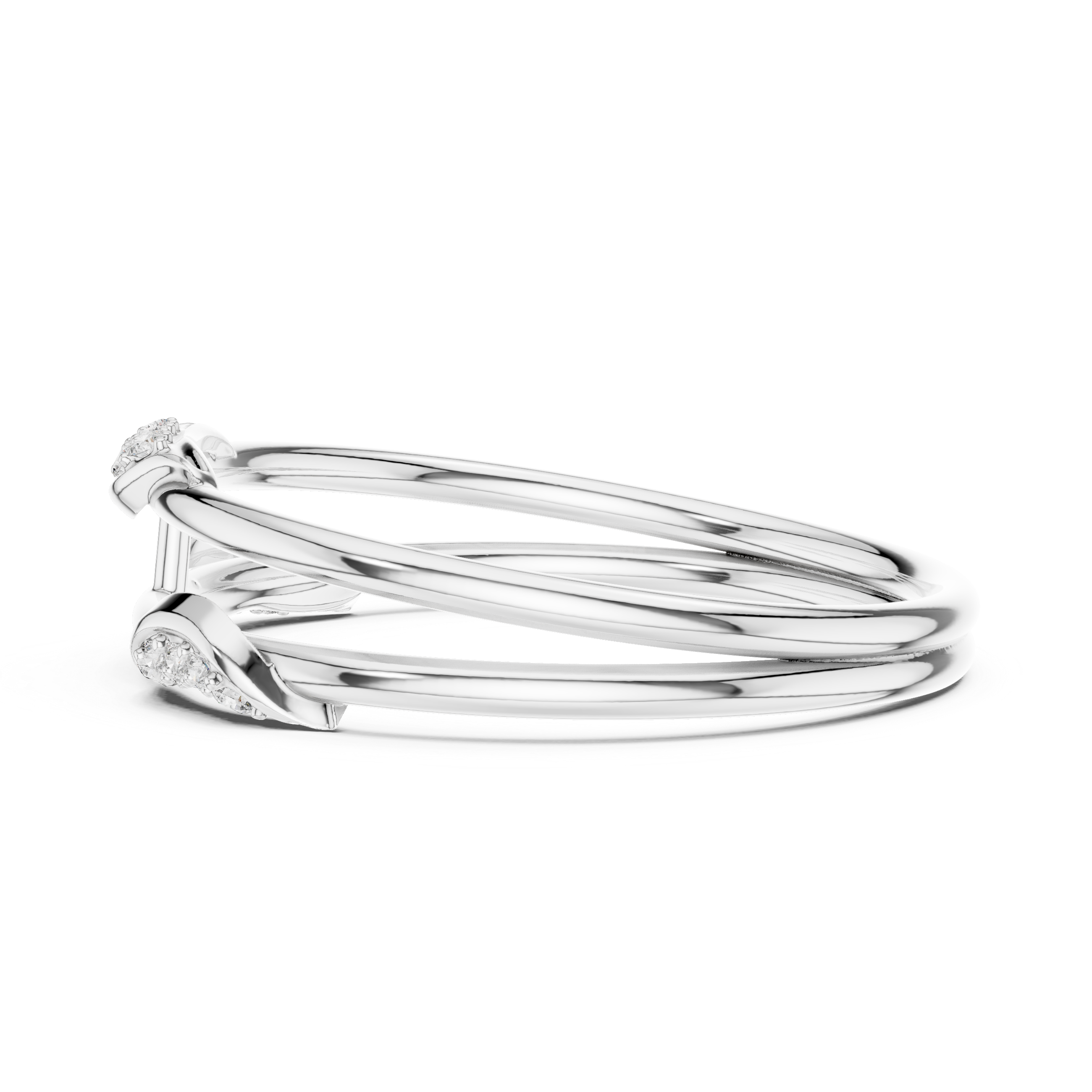 Gold Curve Band Round Lab Grown Diamond Lxxa Ring