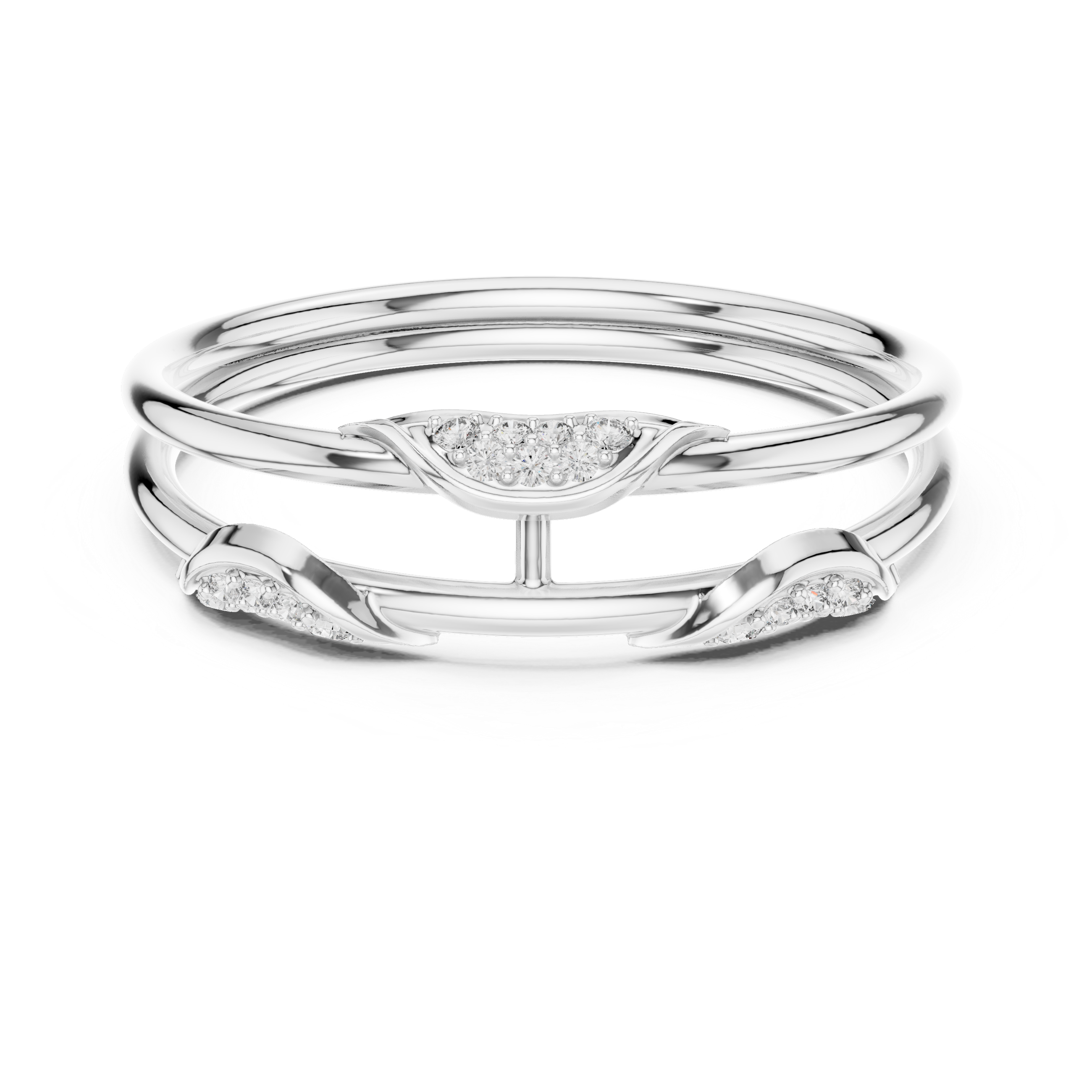 Gold Curve Band Round Lab Grown Diamond Lxxa Ring