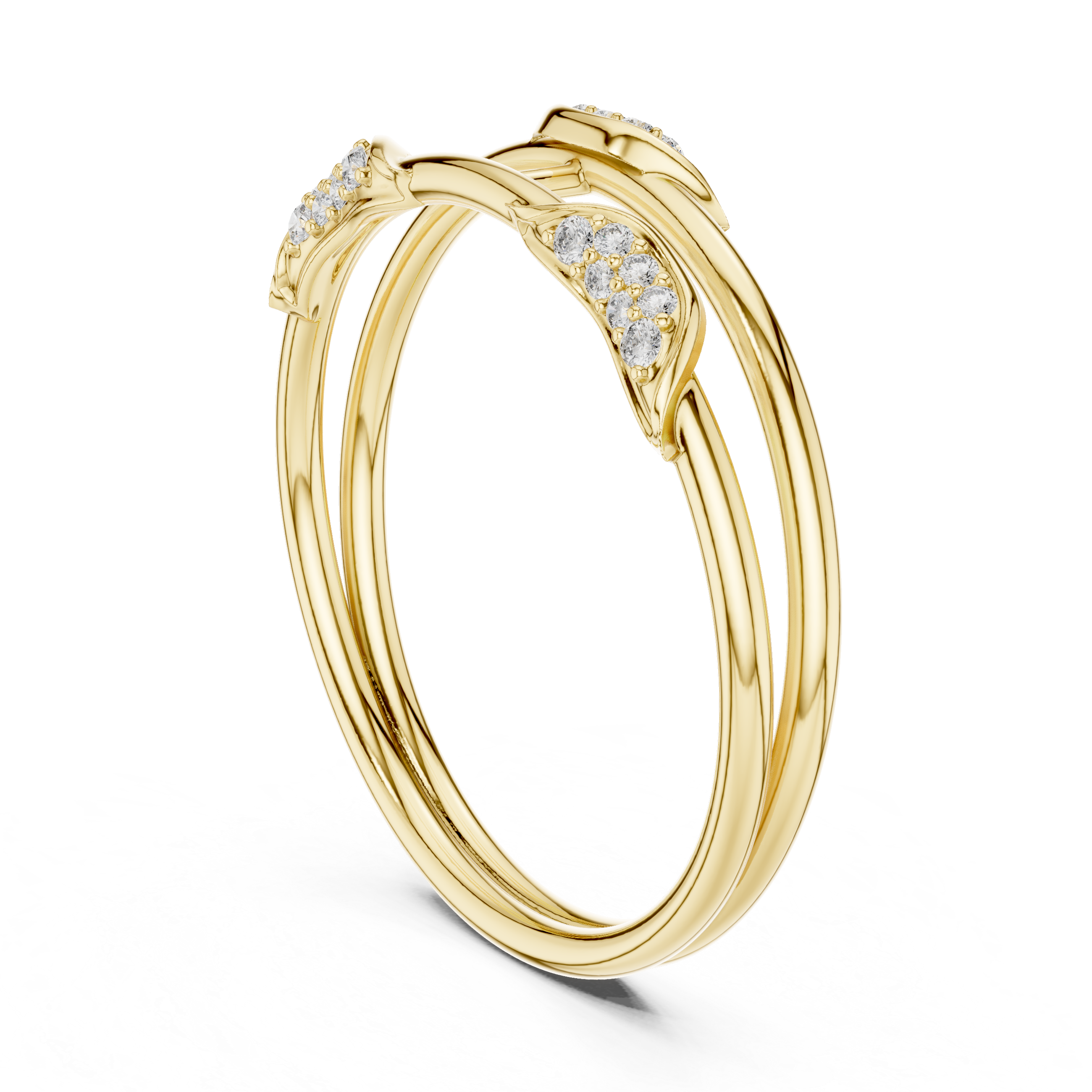 Gold Curve Band Round Lab Grown Diamond Lxxa Ring