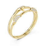 Gold Curve Band Round Lab Grown Diamond Lxxa Ring