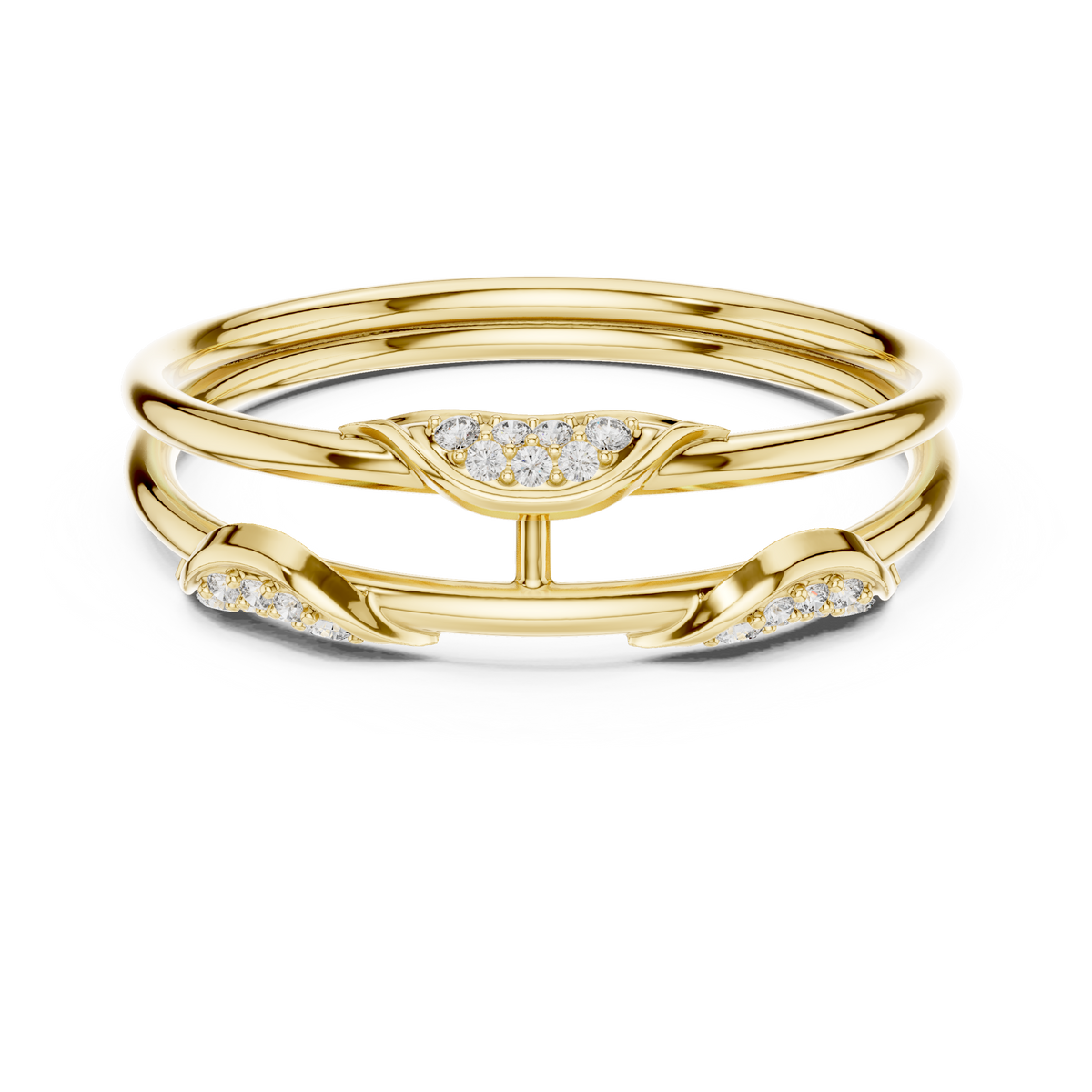 Gold Curve Band Round Lab Grown Diamond Lxxa Ring