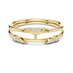 Gold Curve Band Round Lab Grown Diamond Lxxa Ring