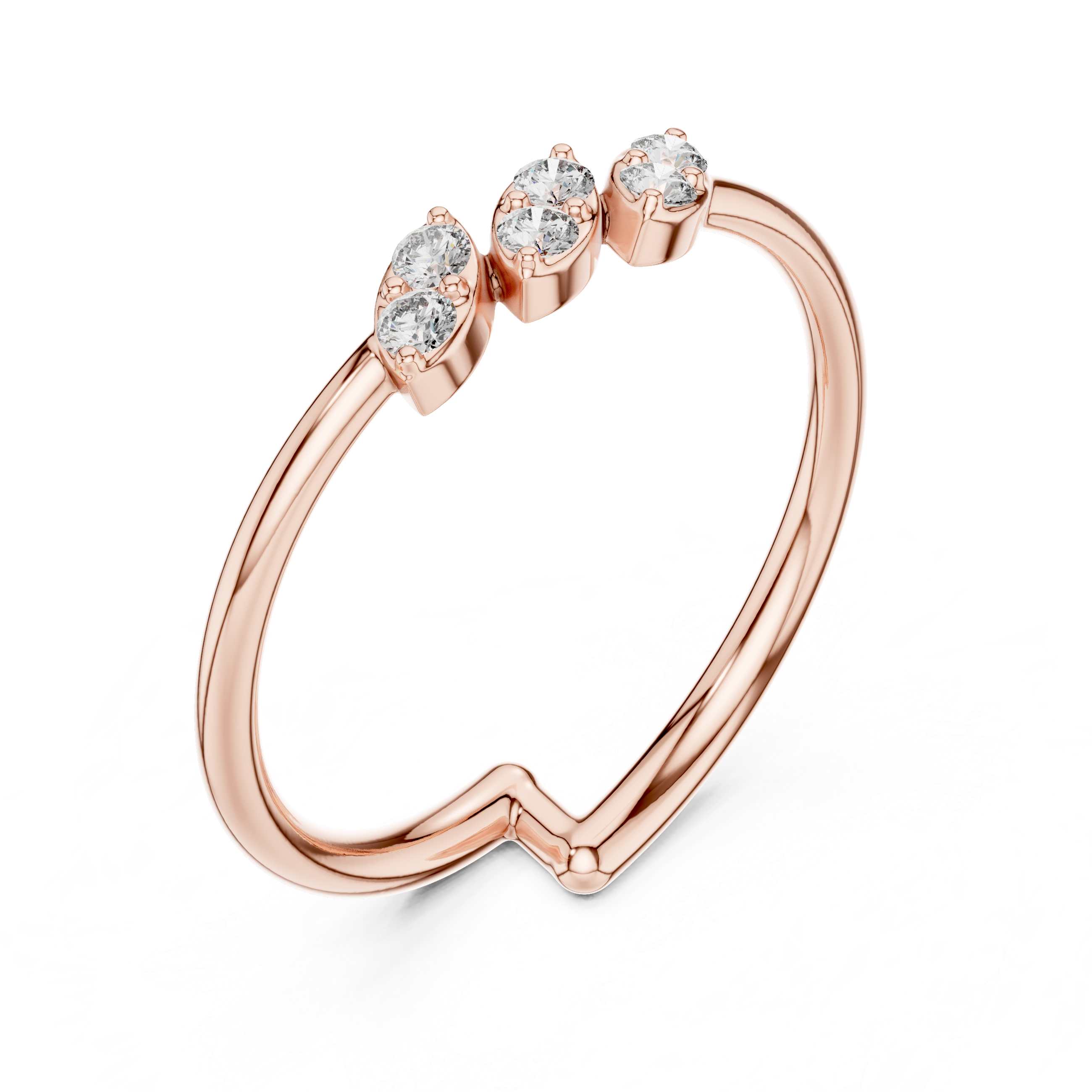 Gold Crown Setting Round Lab Grown Diamond Myrix Ring