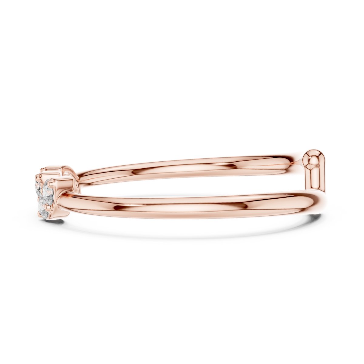 Gold Crown Setting Round Lab Grown Diamond Myrix Ring