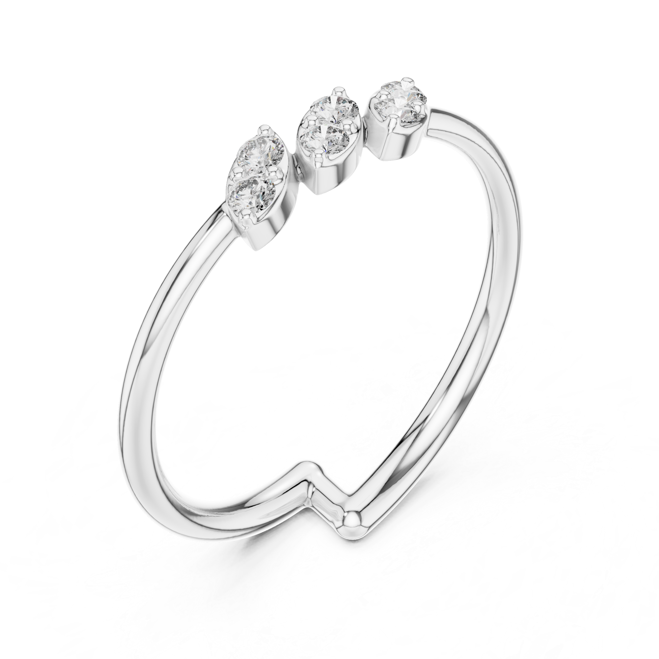 Gold Crown Setting Round Lab Grown Diamond Myrix Ring