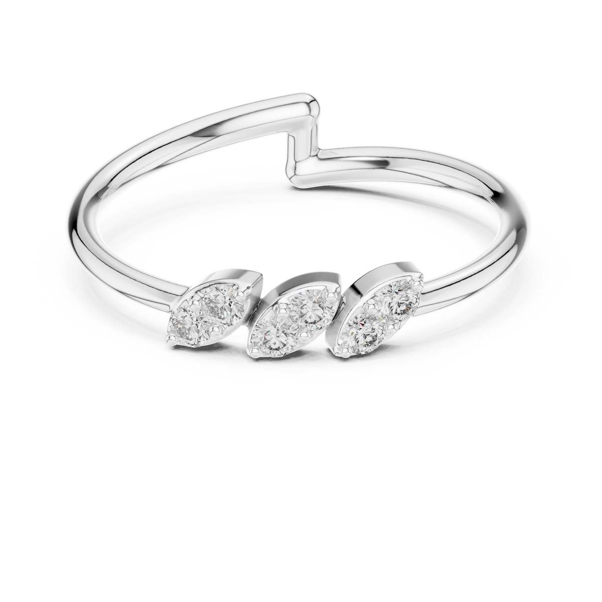 Gold Crown Setting Round Lab Grown Diamond Myrix Ring
