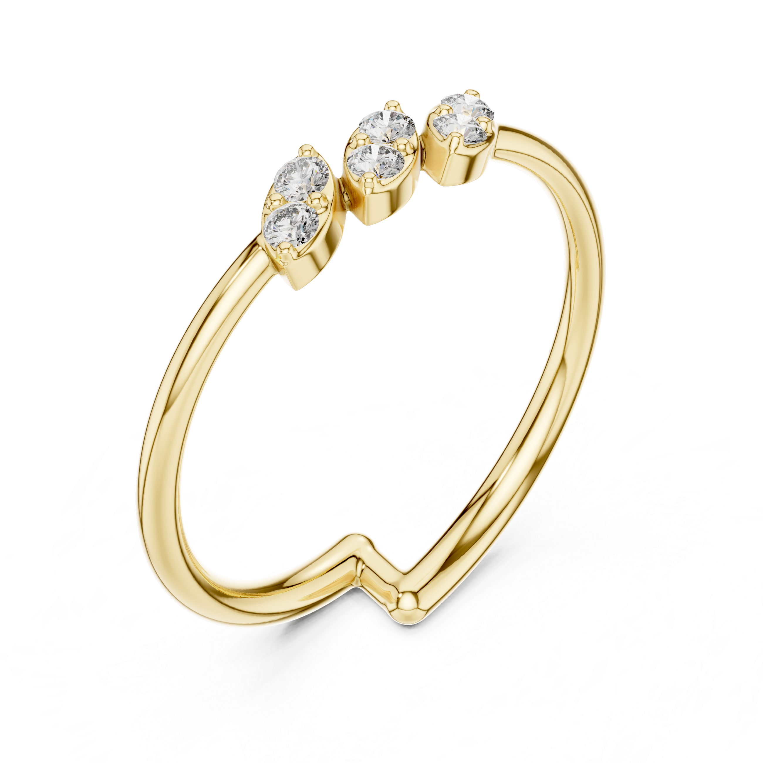 Gold Crown Setting Round Lab Grown Diamond Myrix Ring