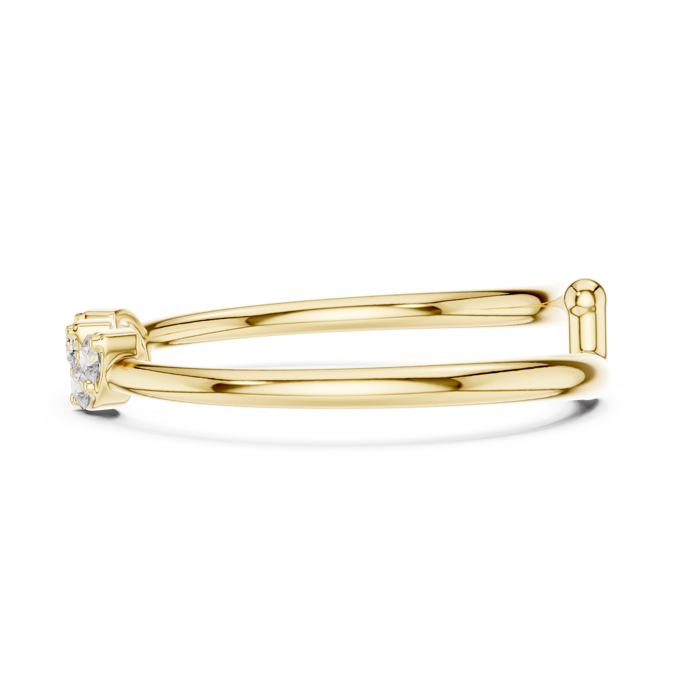 Gold Crown Setting Round Lab Grown Diamond Myrix Ring