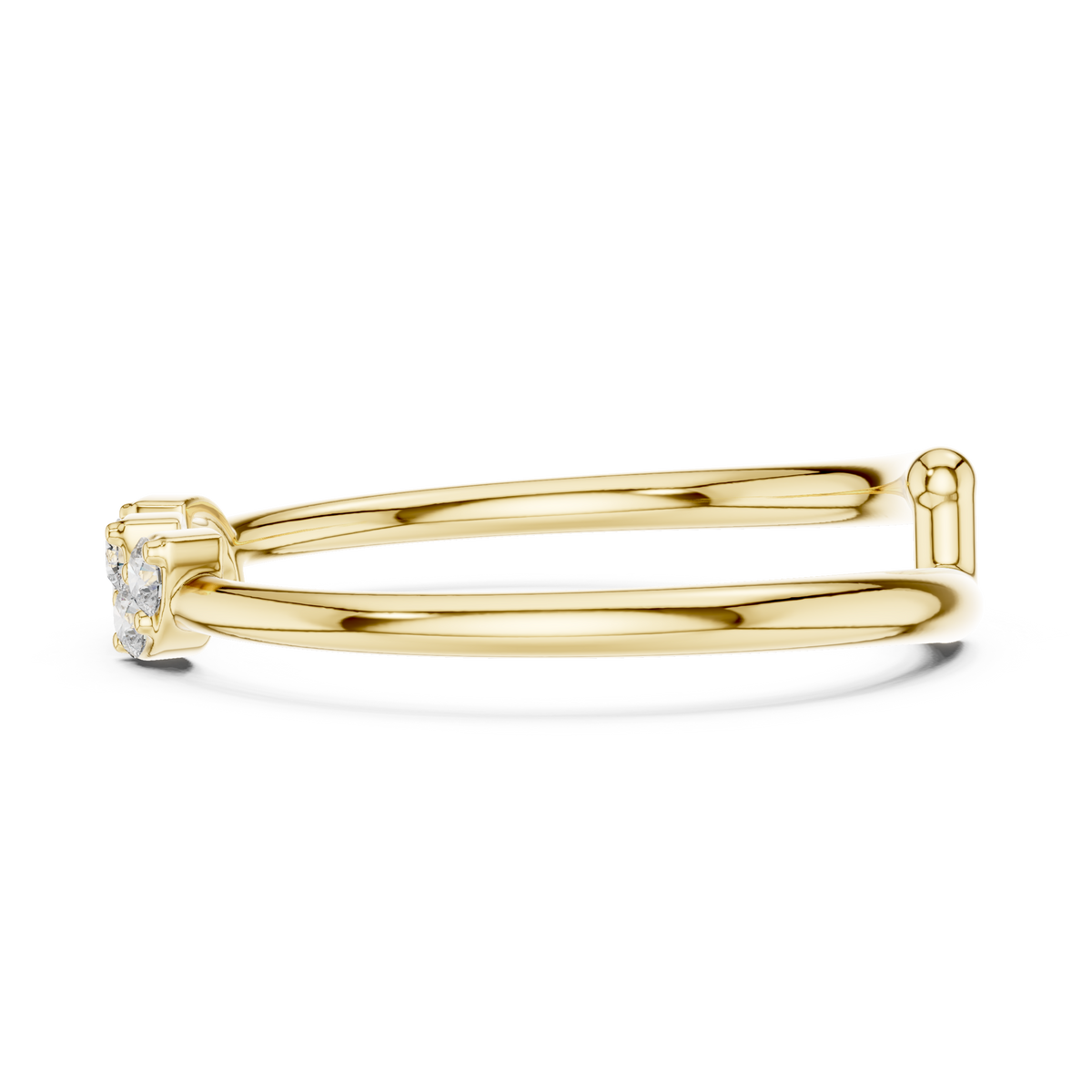 Gold Crown Setting Round Lab Grown Diamond Myrix Ring