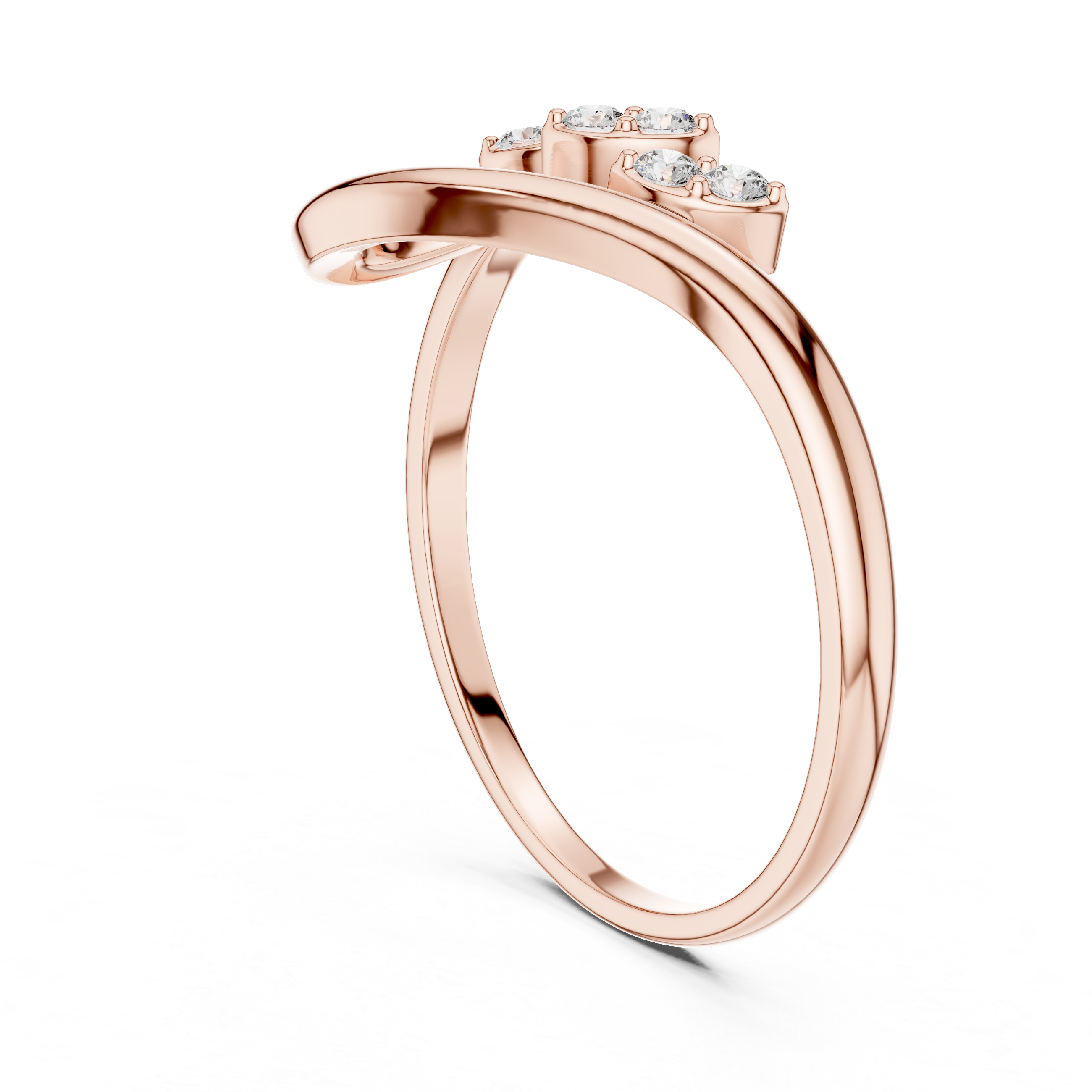 Gold Petal Setting Round Lab Grown Diamond Oryne Ring