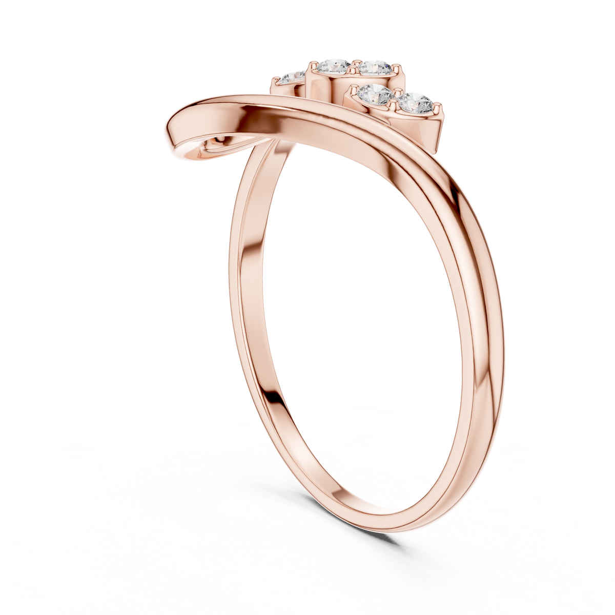 Gold Petal Setting Round Lab Grown Diamond Oryne Ring