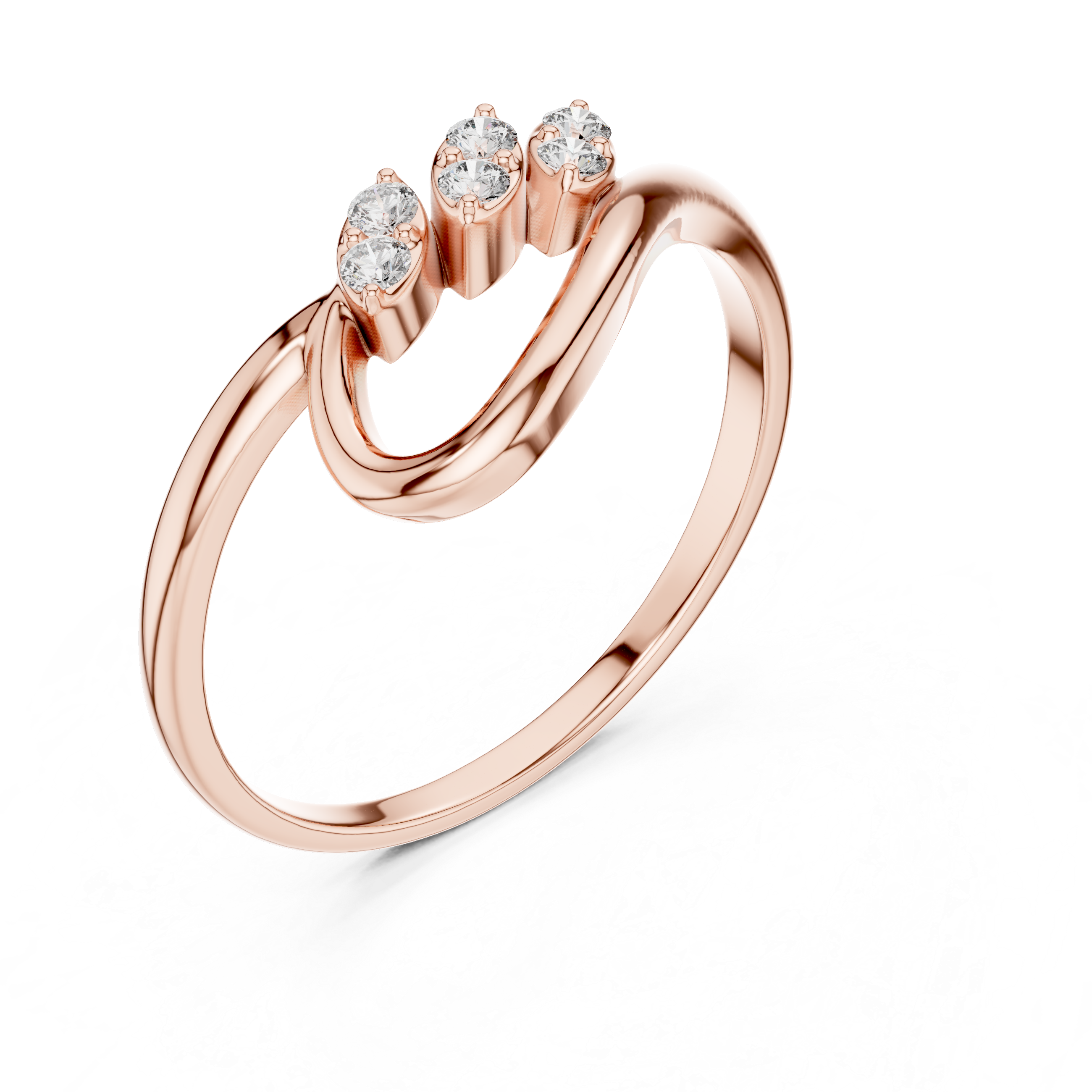 Gold Petal Setting Round Lab Grown Diamond Oryne Ring