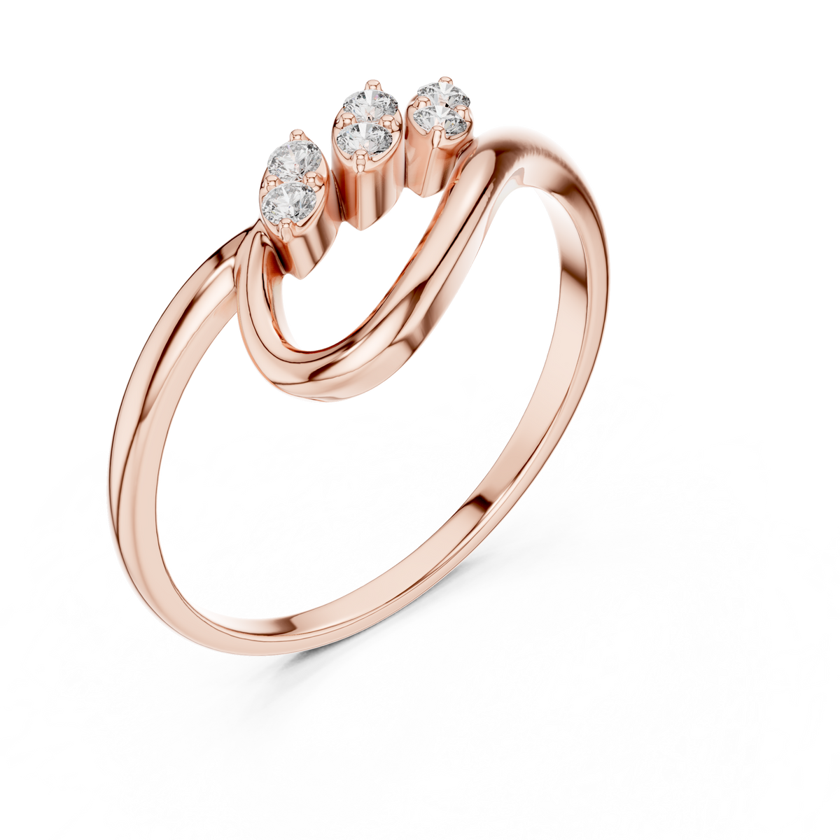 Gold Petal Setting Round Lab Grown Diamond Oryne Ring