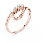 Gold Petal Setting Round Lab Grown Diamond Oryne Ring