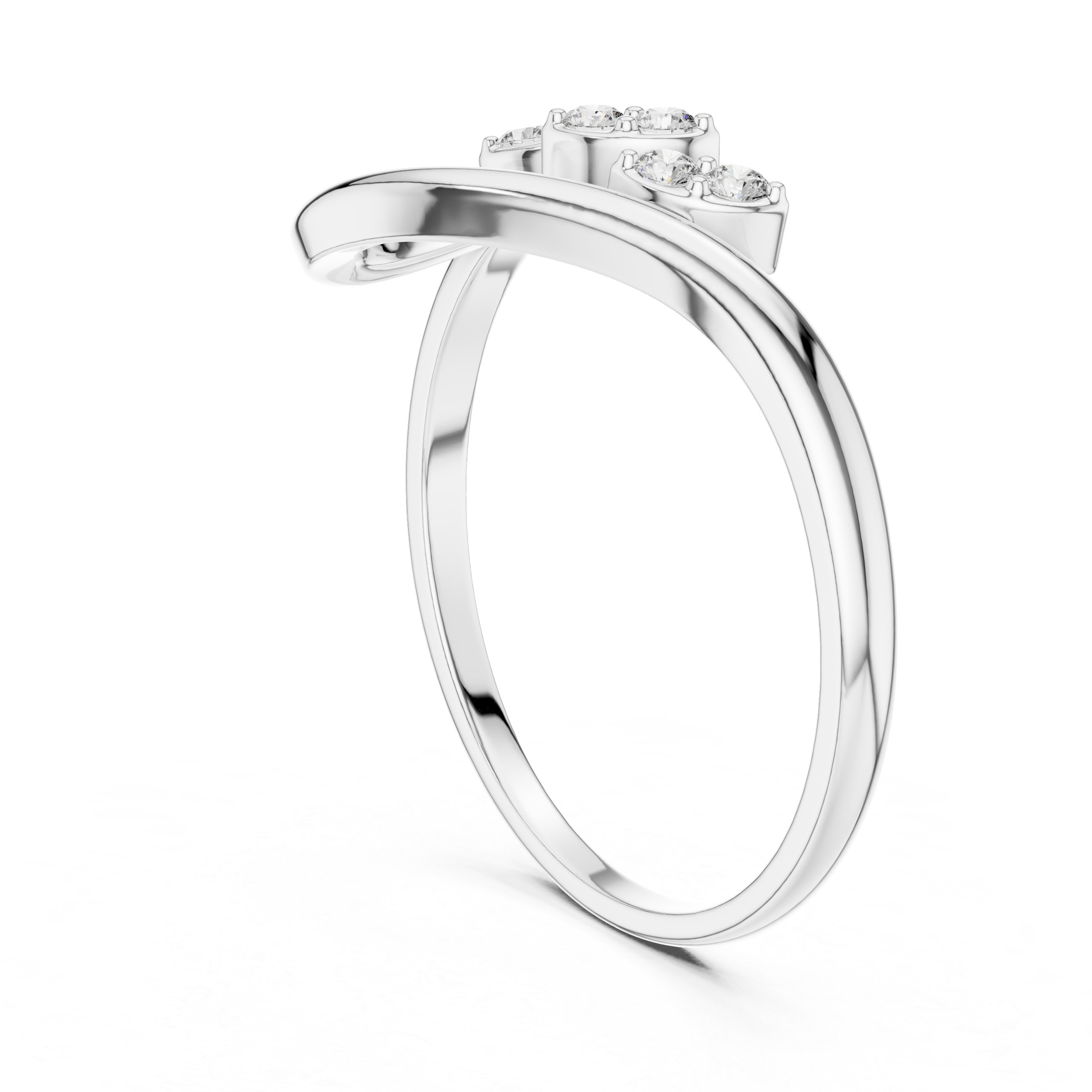 Gold Petal Setting Round Lab Grown Diamond Oryne Ring