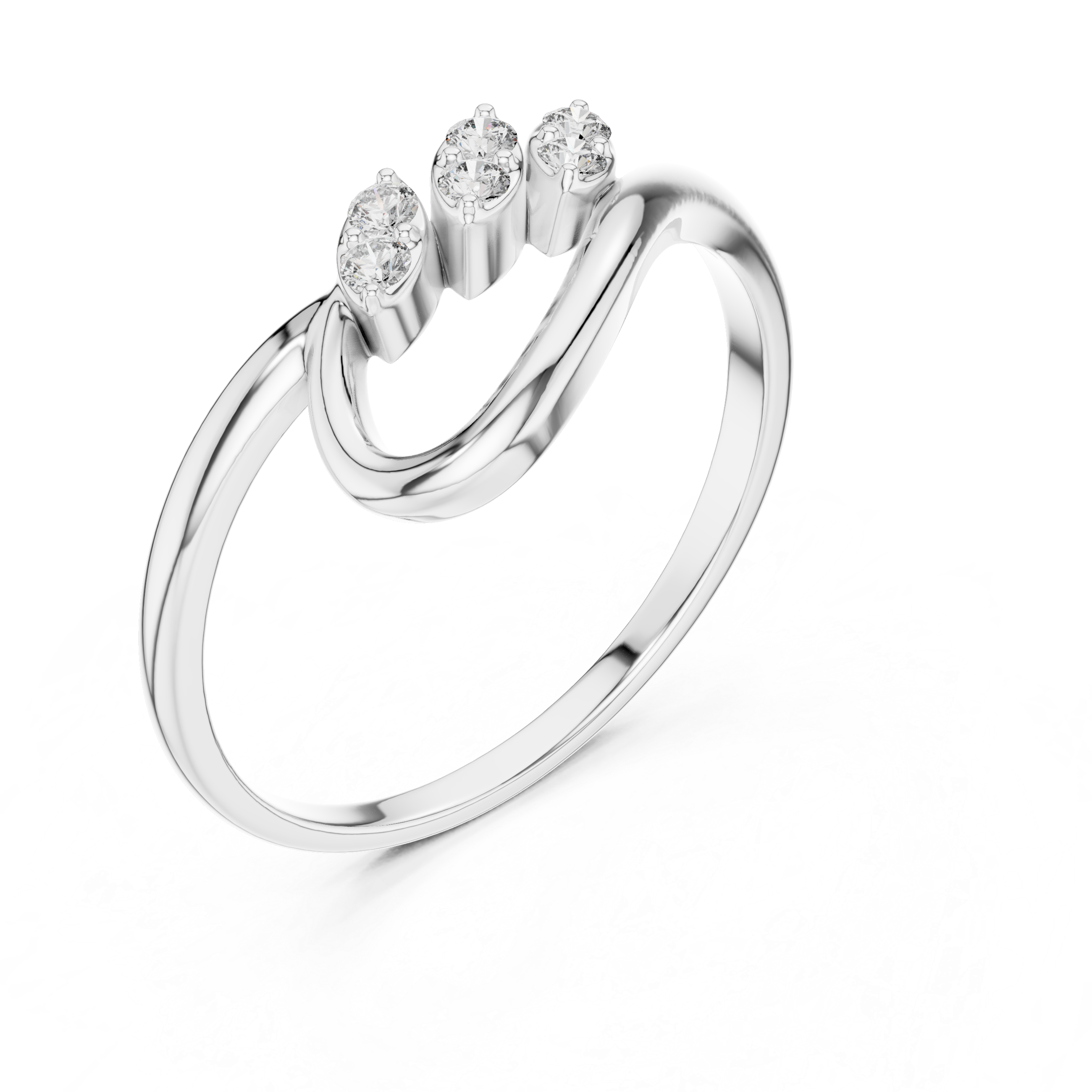 Gold Petal Setting Round Lab Grown Diamond Oryne Ring