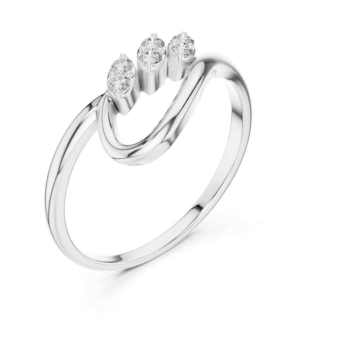 Gold Petal Setting Round Lab Grown Diamond Oryne Ring