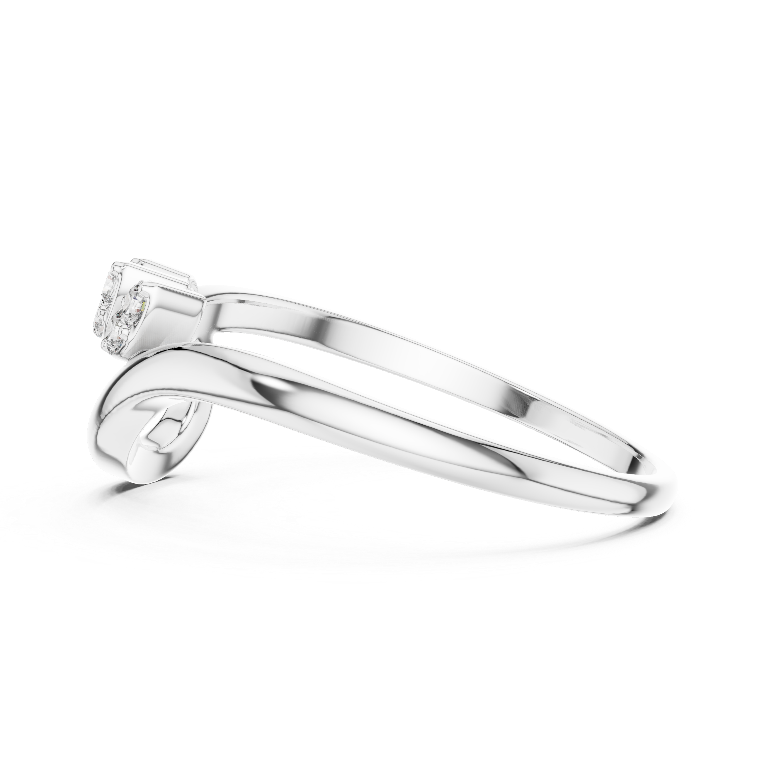 Gold Petal Setting Round Lab Grown Diamond Oryne Ring