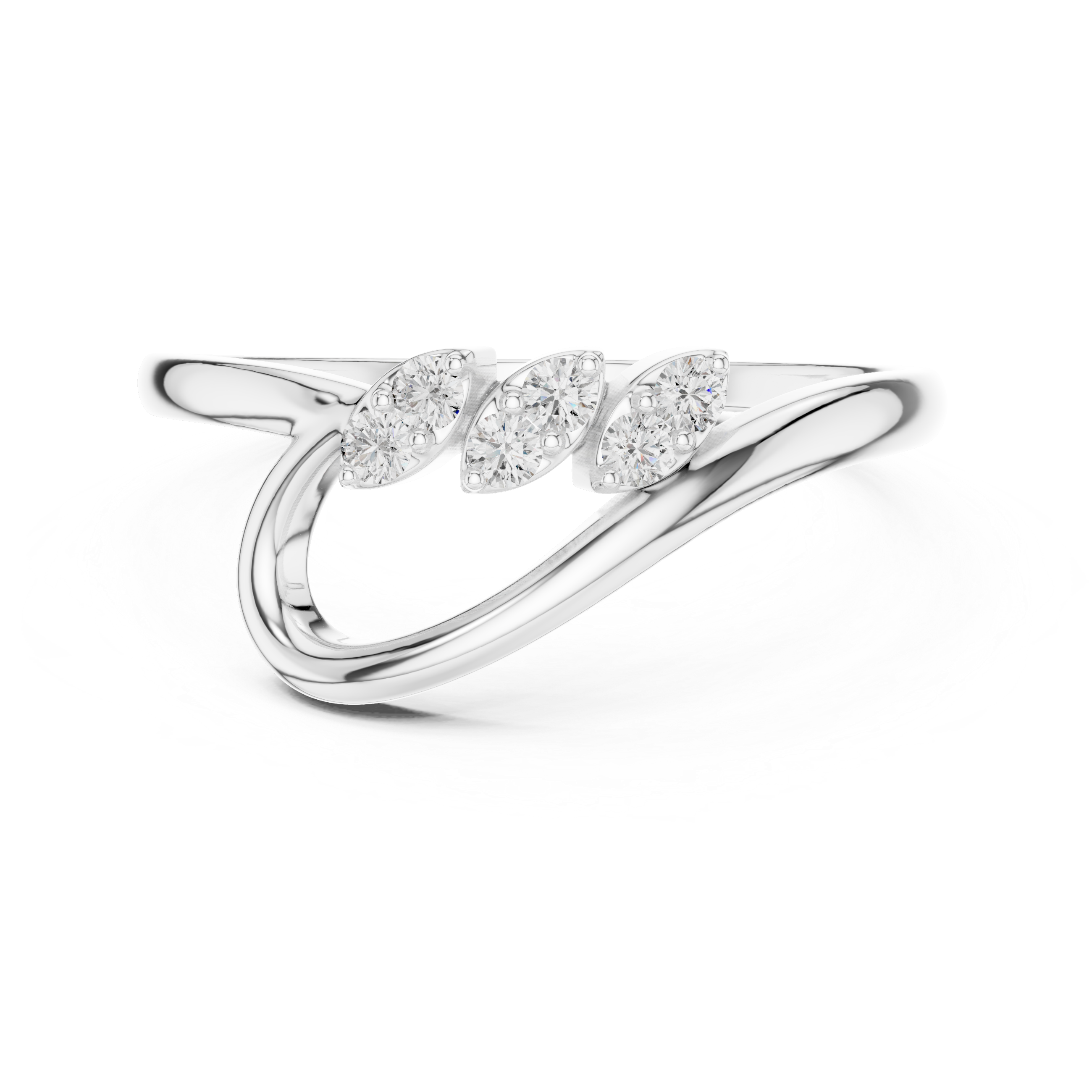 Gold Petal Setting Round Lab Grown Diamond Oryne Ring