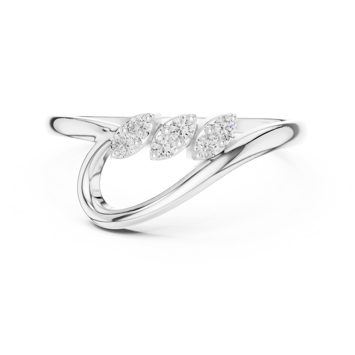 Gold Petal Setting Round Lab Grown Diamond Oryne Ring