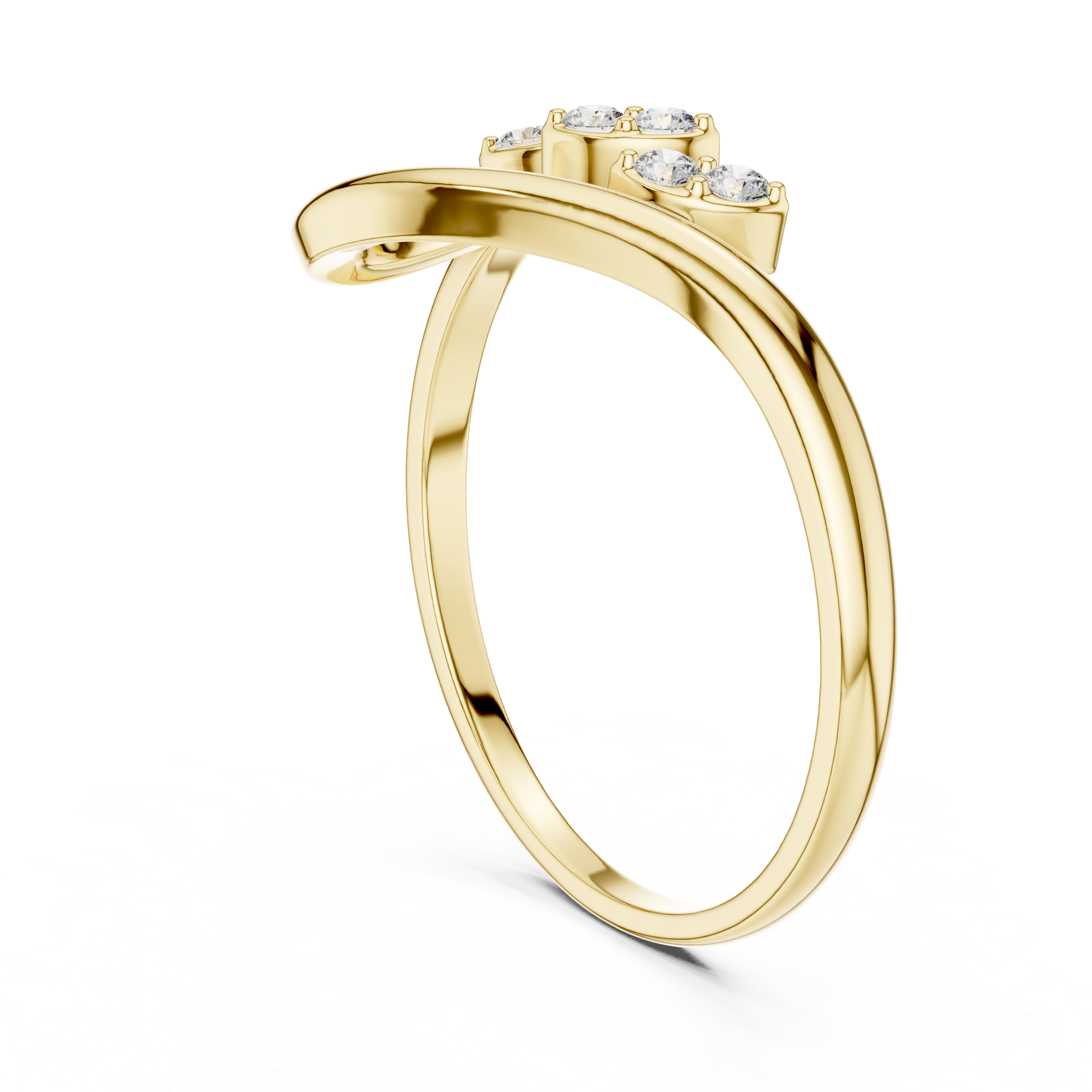 Gold Petal Setting Round Lab Grown Diamond Oryne Ring