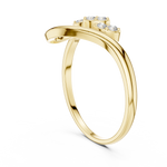 Gold Petal Setting Round Lab Grown Diamond Oryne Ring