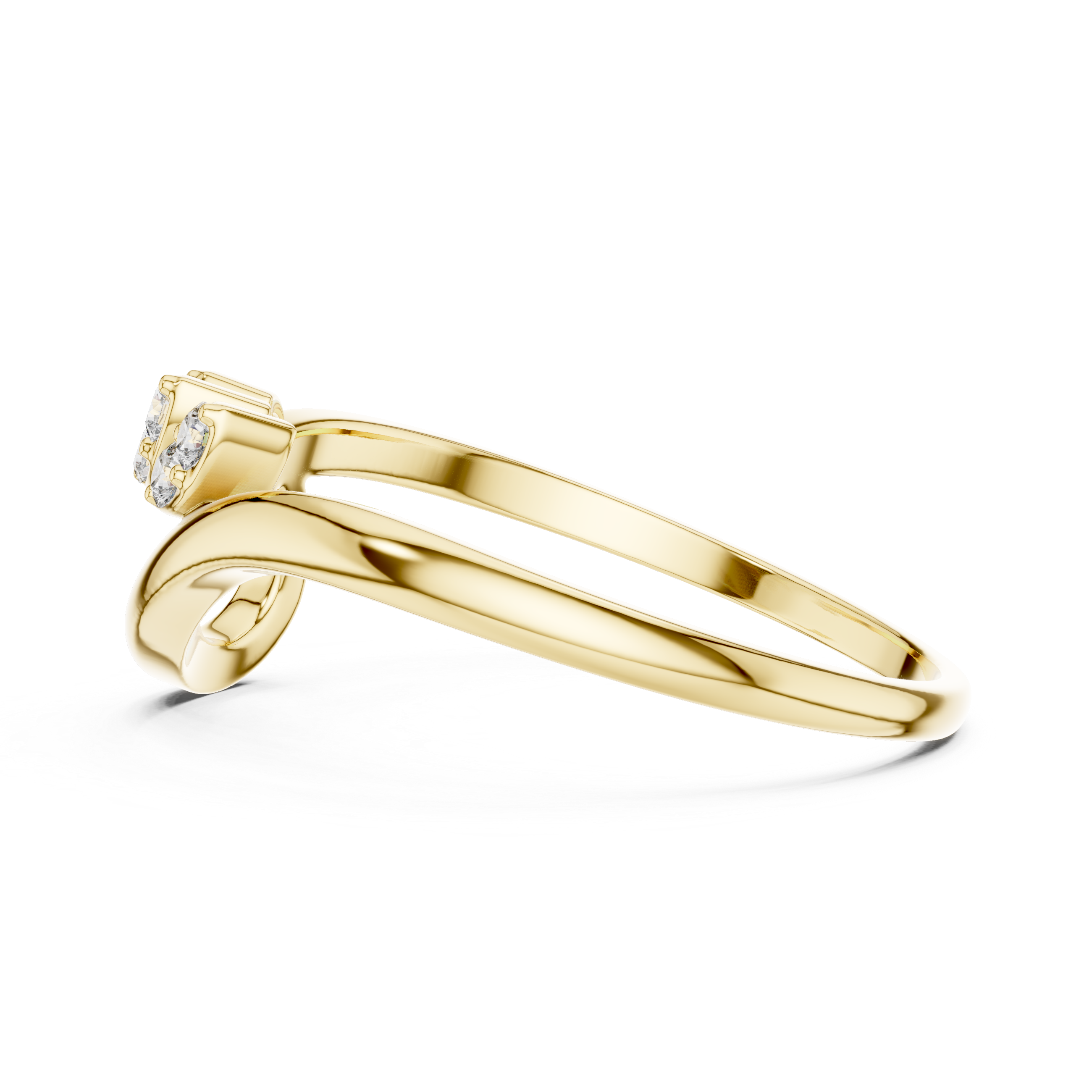 Gold Petal Setting Round Lab Grown Diamond Oryne Ring