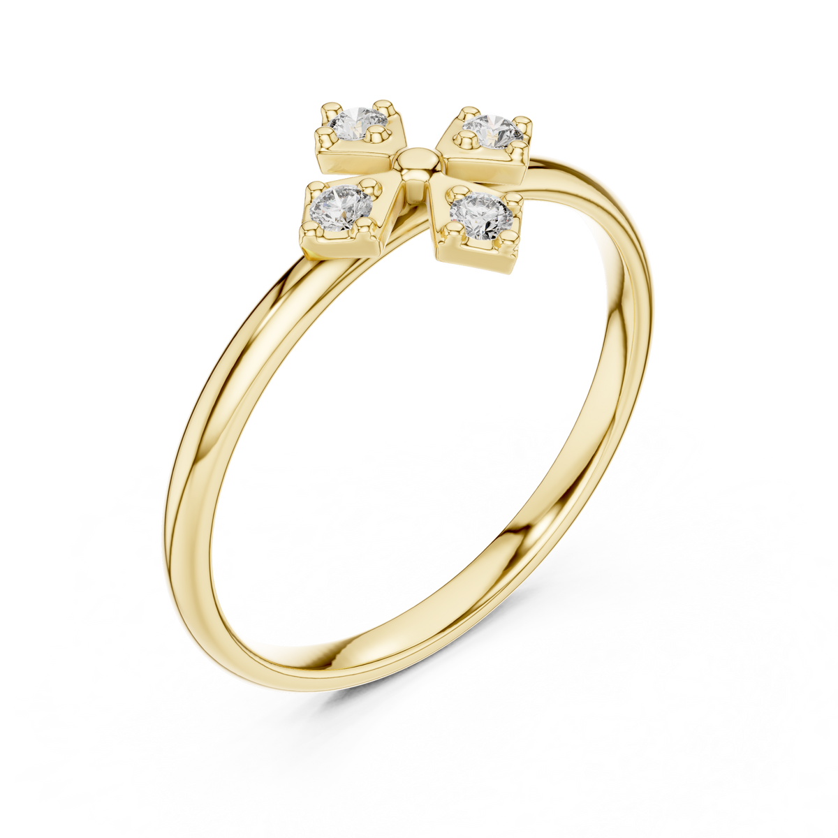 Gold Halo Setting Round Lab Grown Diamond Auvra Ring