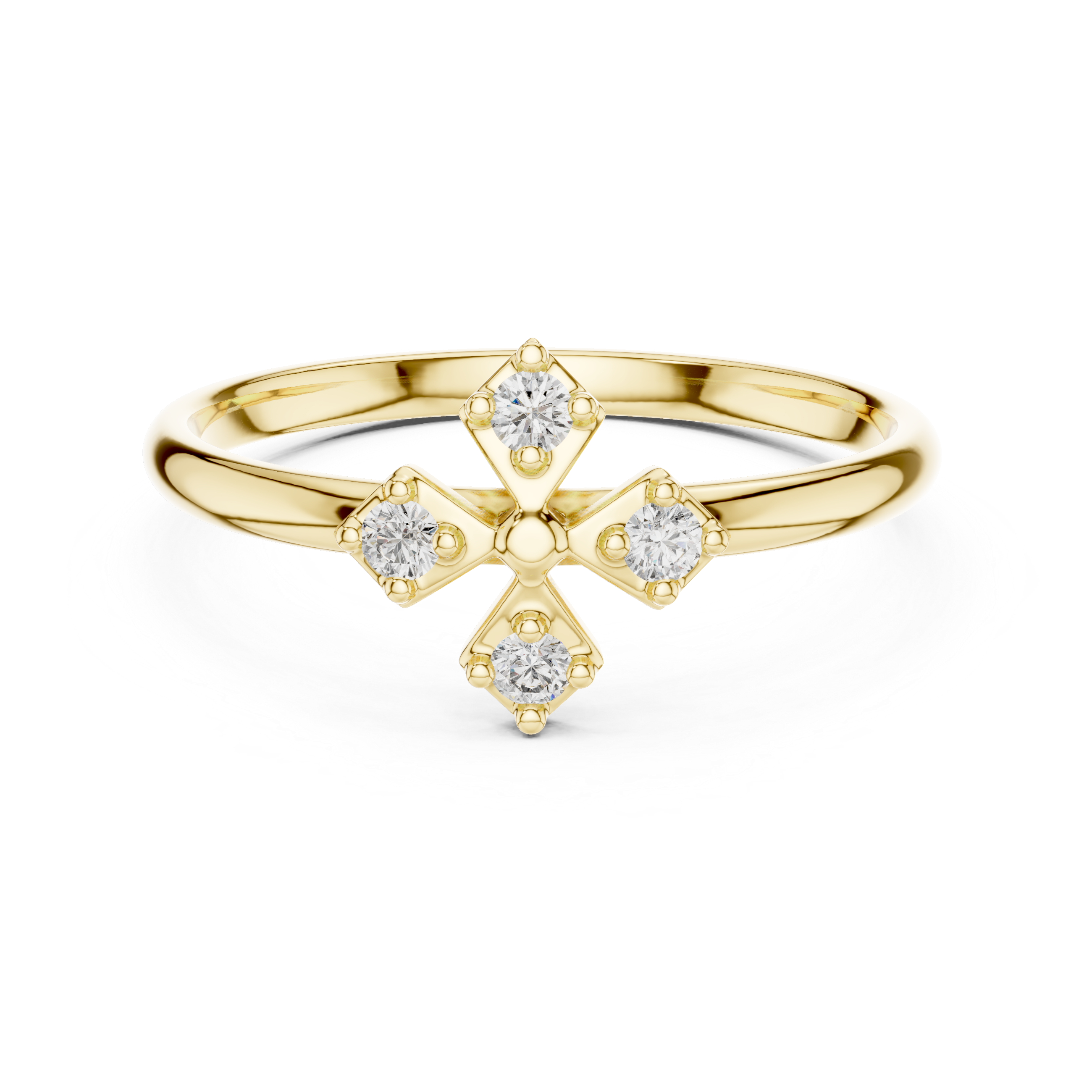 Gold Halo Setting Round Lab Grown Diamond Auvra Ring
