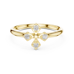 Gold Halo Setting Round Lab Grown Diamond Auvra Ring