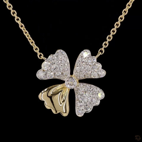 Blossom Radiance: Diamond Flower Necklace