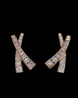 Dazzling Embrace: 'X' Diamond Earrings