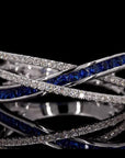 Sapphire Skies Radiance: Criss Cross Diamond Ring