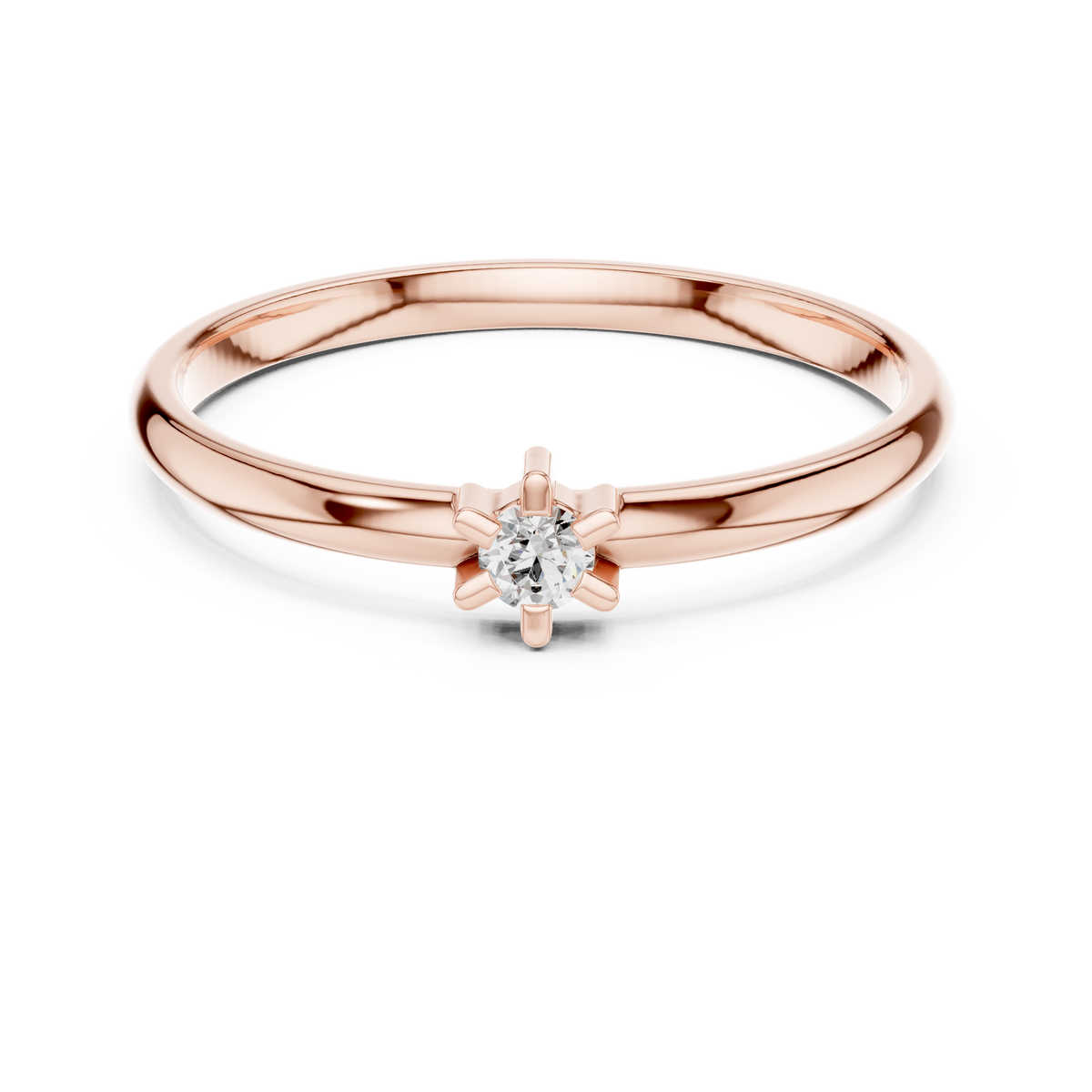 Gold Halo Setting Round Lab Grown Diamond Noxen Ring