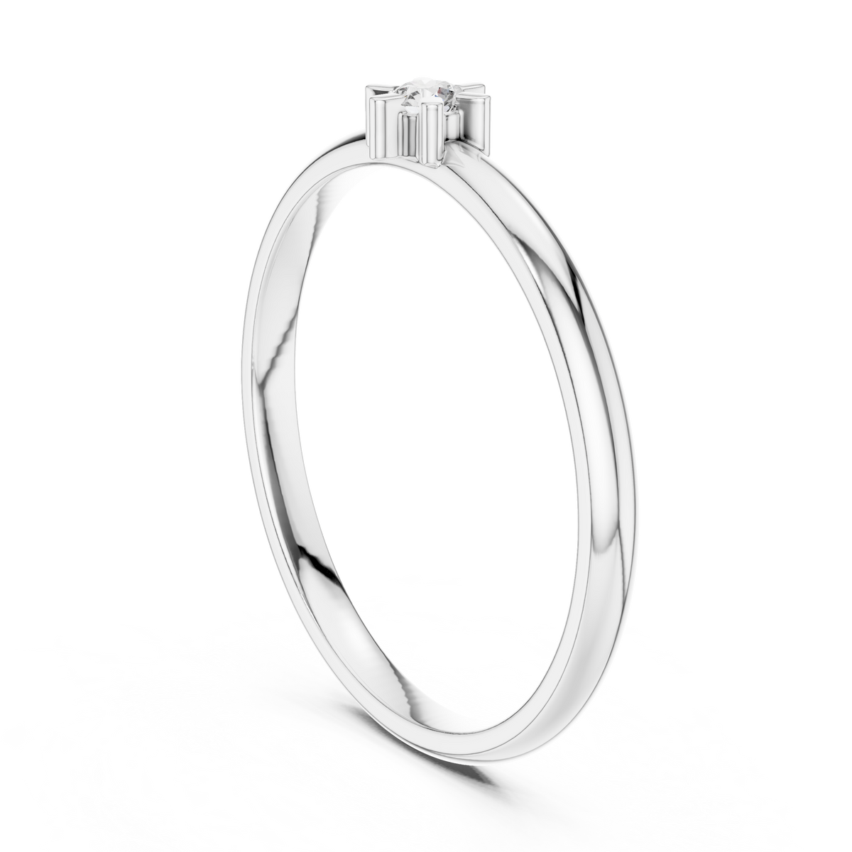 Gold Halo Setting Round Lab Grown Diamond Noxen Ring