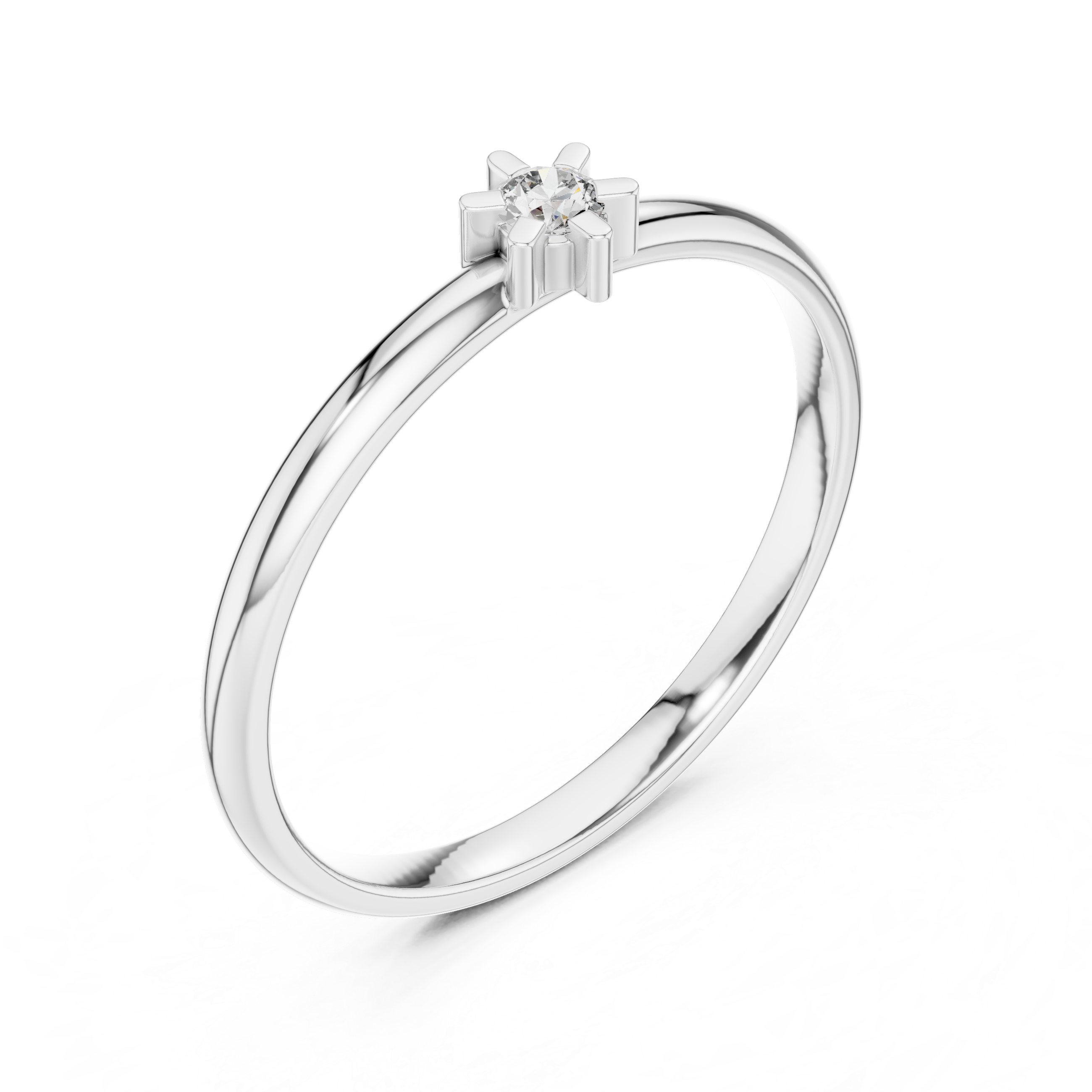 Gold Halo Setting Round Lab Grown Diamond Noxen Ring