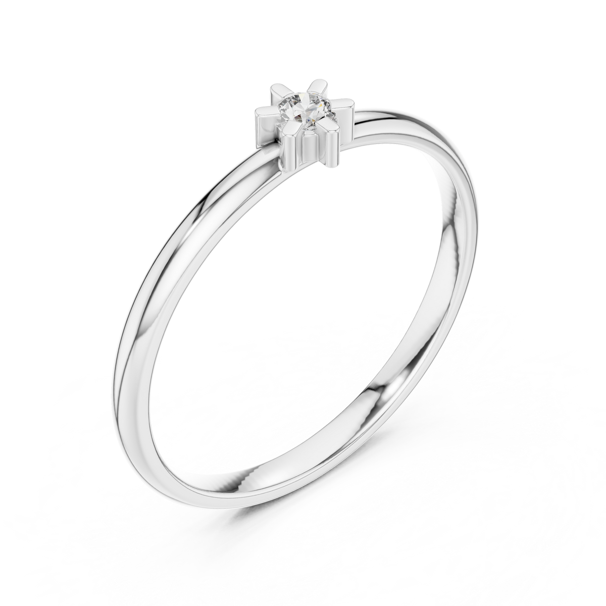 Gold Halo Setting Round Lab Grown Diamond Noxen Ring